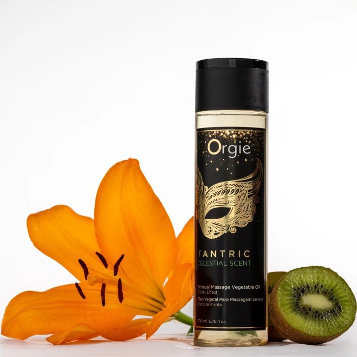Масажна олія з ароматом полуниці та ківі Orgie Tantric Celestial Scent, 200 мл - Зображення 2