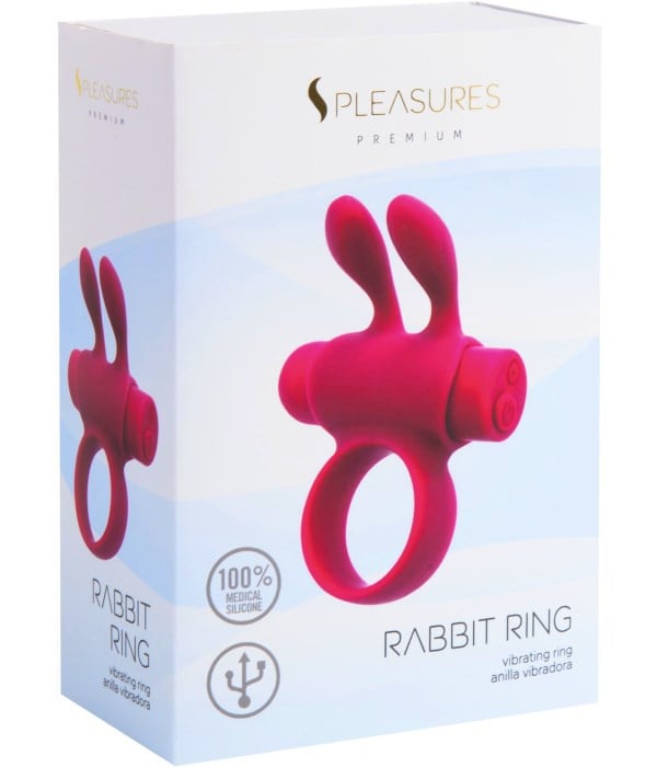 Ерекційне кільце з вібро Rabbit Rechargeable Ring Pink від S Pleasures - Зображення 3