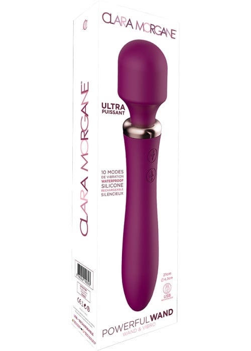 Вибромассажер Clara Morgane 2 in 1 Powerful Wand (Purple) - Изображение 5