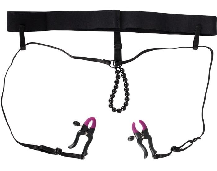 Трусики із затискачами для статевих губ і клітора Bad Kitty Spreader String від Orion - Зображення 3