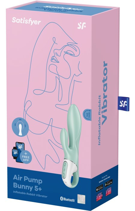 Вибратор с функцией расширения Satisfyer Air Pump Bunny 5+ (Mint) - Изображение 7
