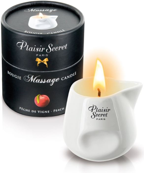 Масажна свічка Plaisirs Secrets Peach, 80 мл - Зображення 2