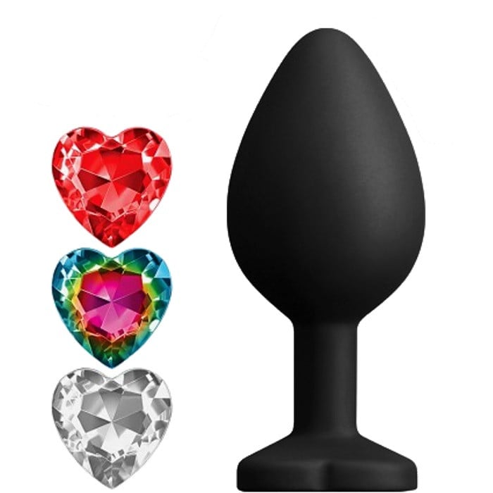 Анальна пробка зі змінними кристалами NS Novelties Glams Xchange Heart Medium