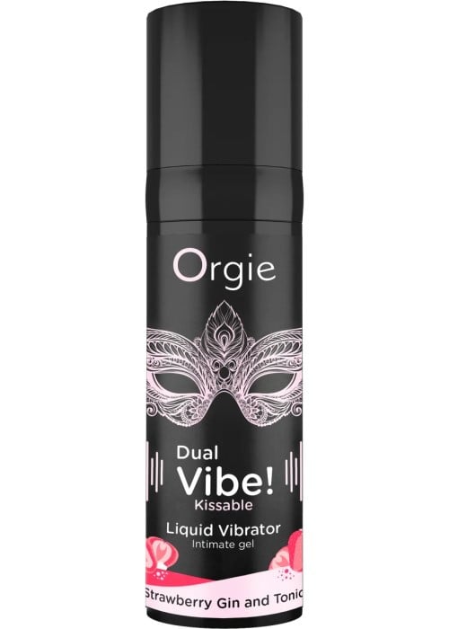 Рідкий вібратор Orgie Dual Vibe! Kissable Strawberry - Зображення 4