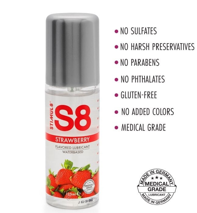 Оральний лубрикант зі смаком полуниці Strawberry 125 мл від Stimul8 - Зображення 2