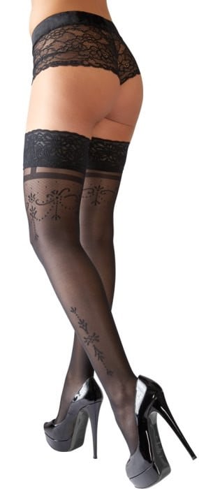 Панчохи Cottelli Legwear Stay ups (Black) - Зображення 2