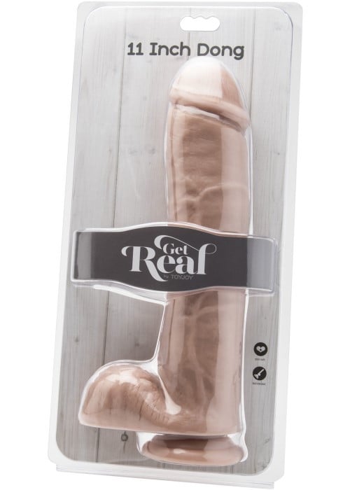 Большой фаллоимитатор Get Real Dildo 11" with Balls от Toy Joy - Изображение 3