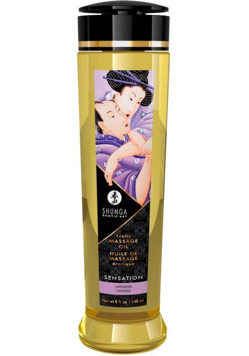 Массажное масло лаванда Shunga Sensation Lavender, 240 мл - Изображение 2