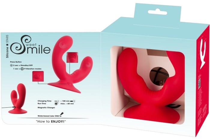 Подвійний вібратор з присоскою Sweet Smile Dual Vibrator - Зображення 14