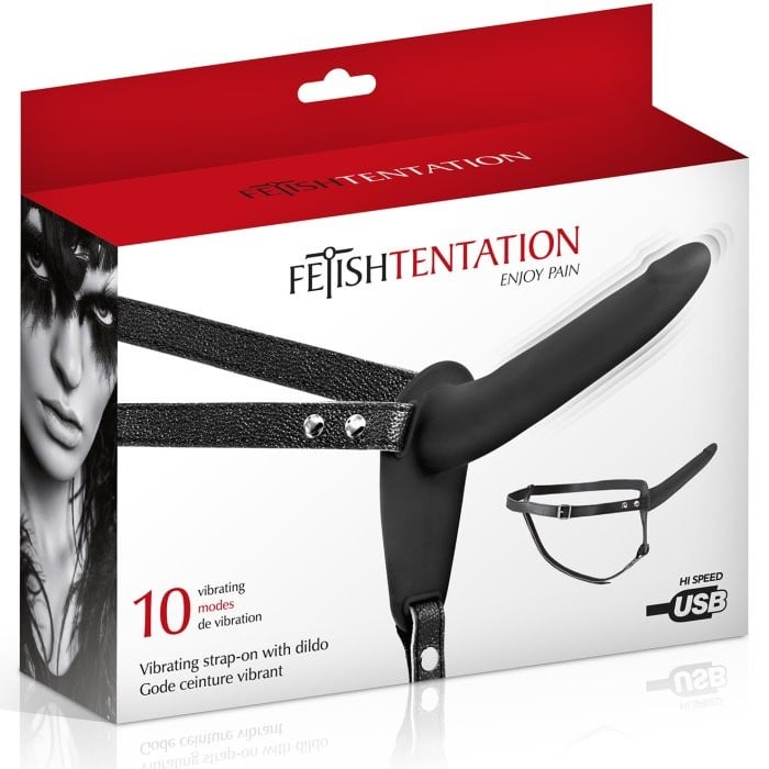 Страпон с вибро Fetish Tentation Vibrating Strap-On (Black) - Изображение 5