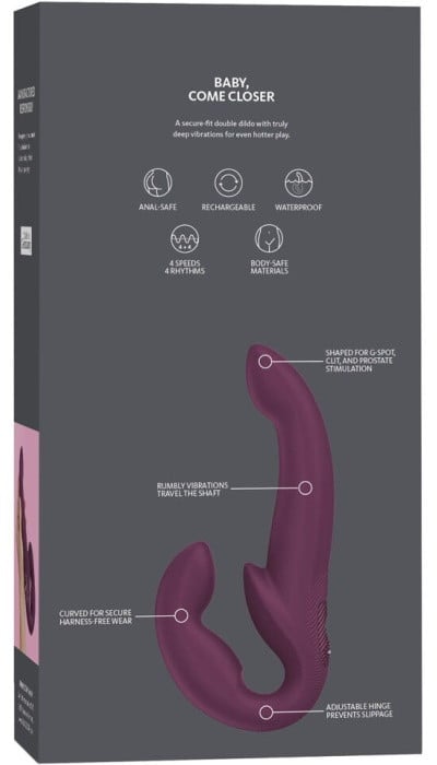 Безремневий страпон з вібро Fun Factory Share Vibe Pro (Purple) - Зображення 8