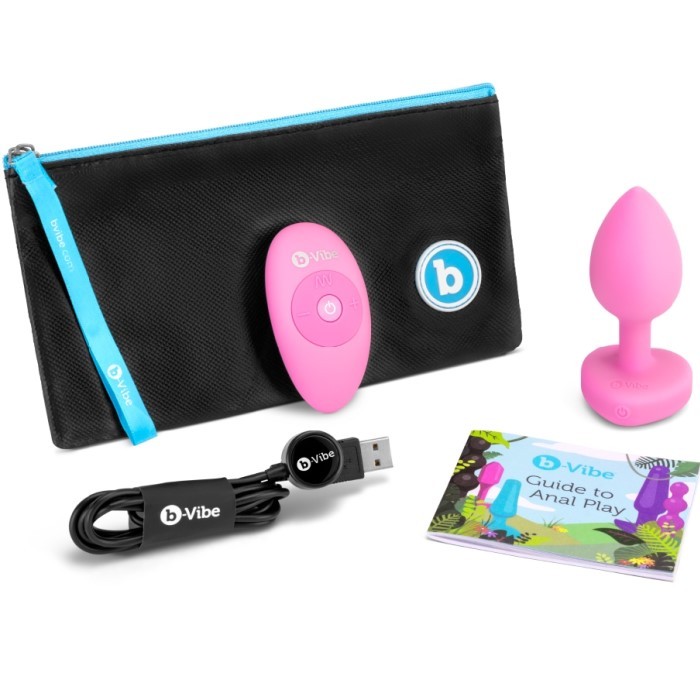 Анальная пробка с пультом и вибро B-vibe Vibrating Heart Pink Topaz (S/M) - Изображение 10