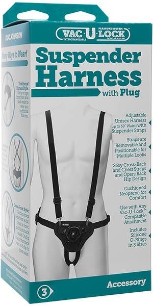 Трусики для страпона Doc Johnson Vac-U-Lock Suspender Harness With Plug - Изображение 6