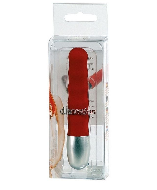 Мини вибратор Discretion Vibe Ribbed Red от Seven Creations - Изображение 2