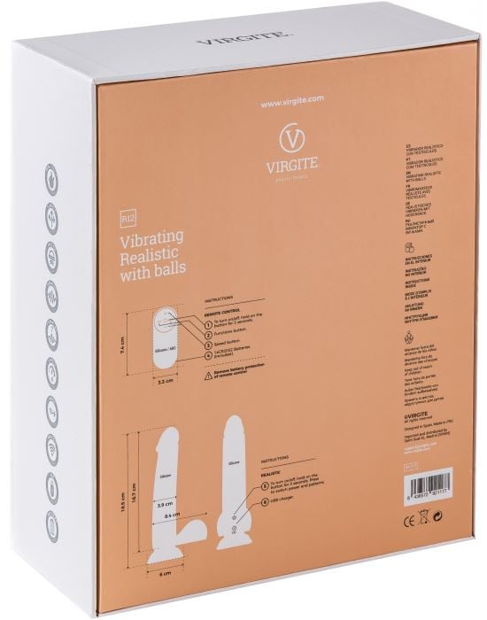 Вибратор с пультом Virgite Vibrating Realistic R12 - Изображение 8