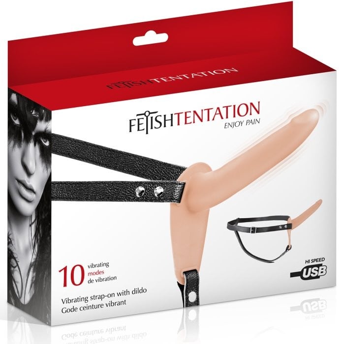 Страпон с вібро Fetish Tentation Vibrating Strap-On (Flesh) - Зображення 5