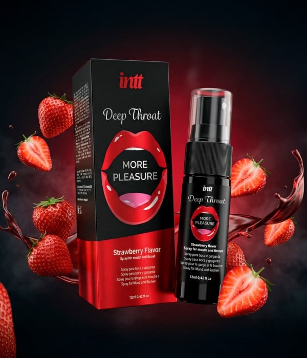 Спрей для мінету зі смаком полуниці Intt Strawberry Deep Throat More Pleasure, 12 мл - Зображення 2