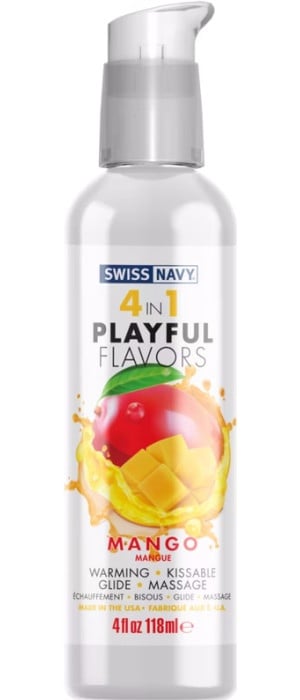 Лубрикант со вкусом манго Swiss Navy 4 in 1 Playful Flavors Mango, 118 мл