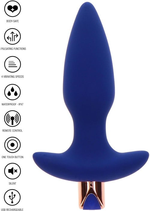 Анальная пробка с вибро и пультом Buttocks The Sparkle Vibrating Plug - Изображение 5
