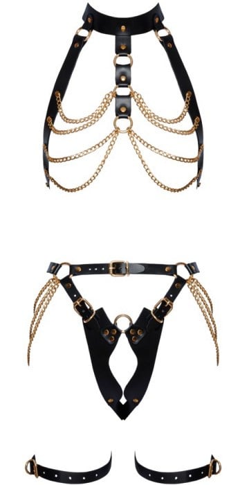 Шкіряна сбруя Zado Harness Set - Зображення 6