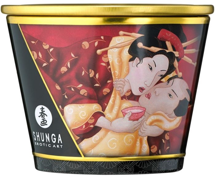 Массажная свеча Shunga Massage Candle Strawberry, 170 мл - Изображение 2
