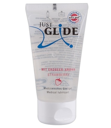 Оральна змазка лубрикант Just Glide полуниця 50 мл