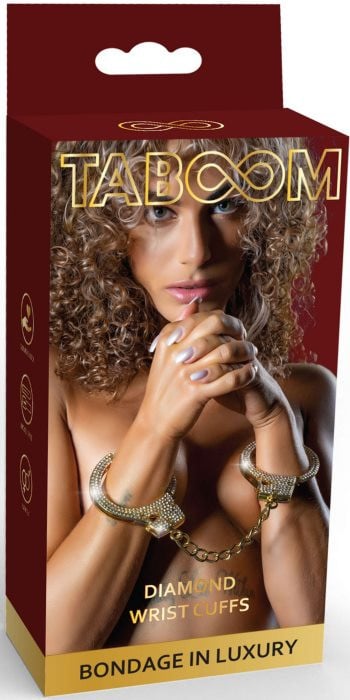 Металеві наручники Taboom Diamond Wrist Cuffs (Gold) - Зображення 5
