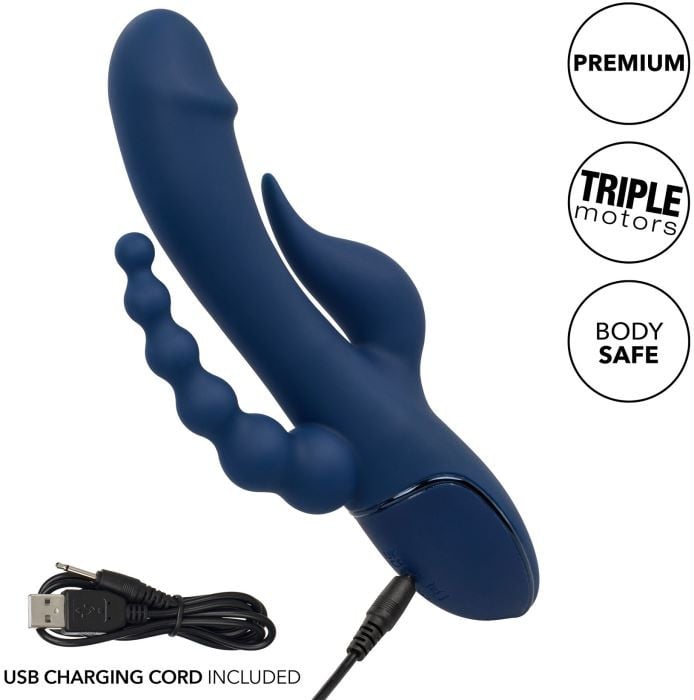 Потрійний вібратор з пульсацією CalExotics Triple Orgasm - Зображення 8