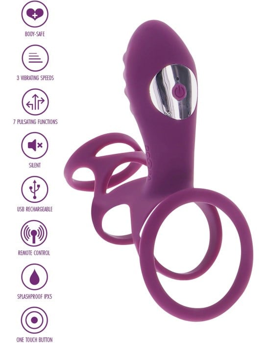Насадка на пенис с пультом и вибро Halo Halo C-Ring Sleeve от Toy Joy - Изображение 5