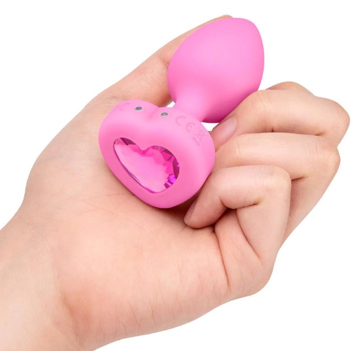 Анальная пробка с пультом и вибро B-vibe Vibrating Heart Pink Topaz (S/M) - Изображение 7