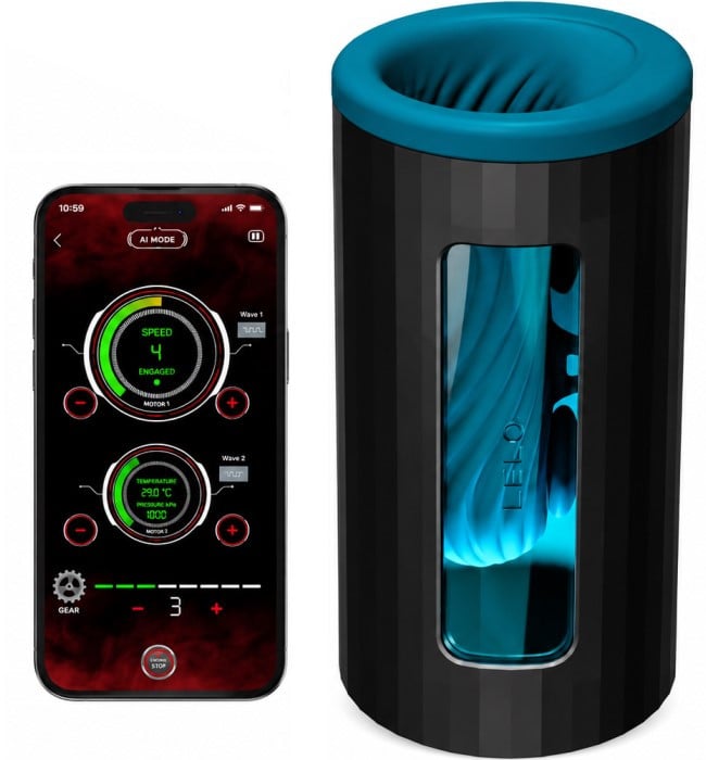 Мастурбатор з вібро Lelo F1S V3 XL (Teal) - Зображення 3