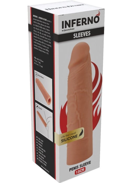 Насадка на пеніс Inferno Life-like Liquid Silicone 18 см - Зображення 6
