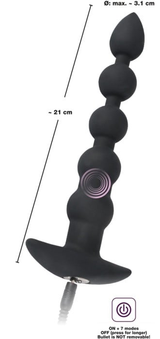 Анальний ланцюжок з вібрацією Black Velvets Rechargeable Anal Taper Beads від Orion - Зображення 2