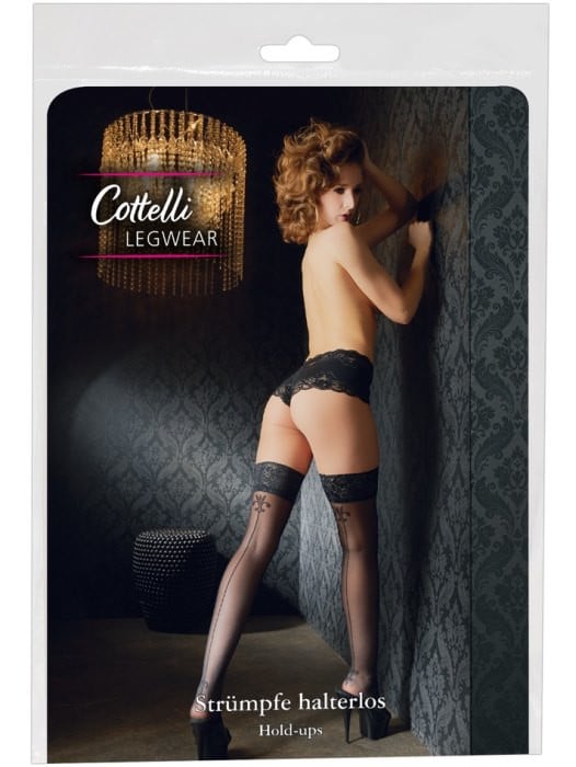 Панчохи Cottelli Legwear Hold-ups (Black) - Зображення 4