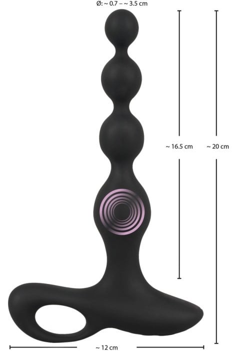 Анальний ланцюжок з вібрацією Black Velvets Rechargeable Anal Beads від Orion - Зображення 2