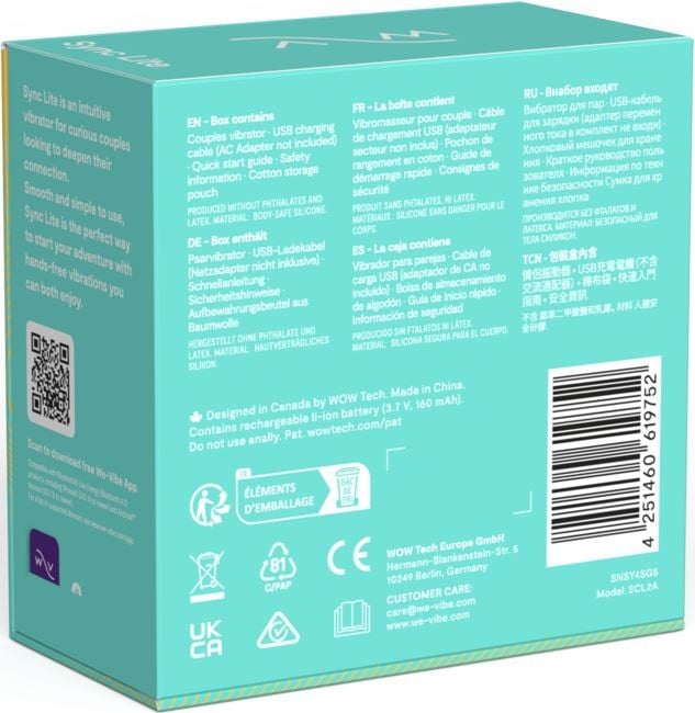 Смарт вібратор для пари We-vibe Sync Lite (Aqua) - Зображення 13