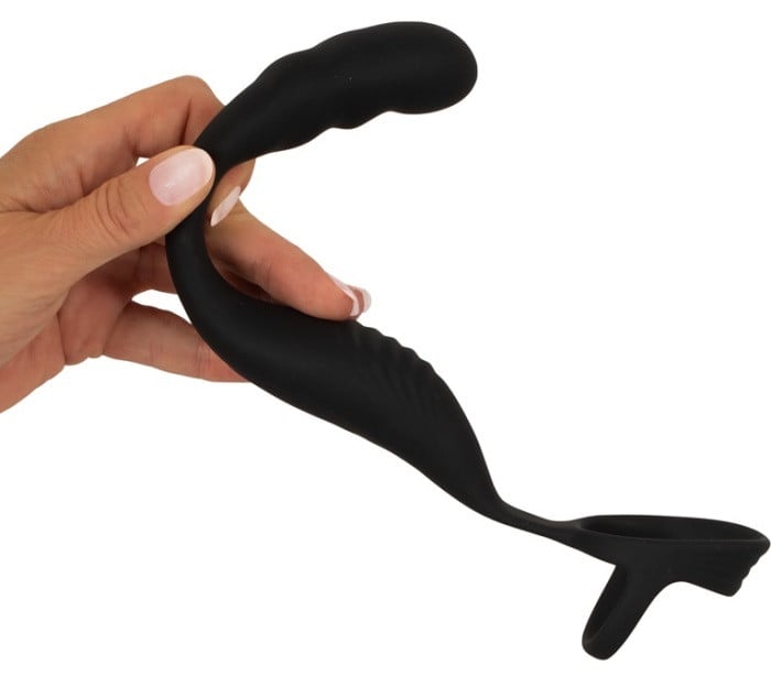 Ерекційне кільце з анальною стимуляцією і вібрацією Cock Ring with RC Prostate Plug від Orion - Зображення 12