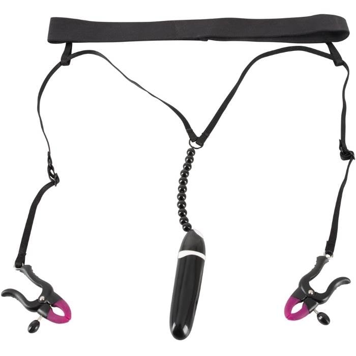 Вибротрусики с зажимами Bad Kitty Spreader String with Vibrator от Orion