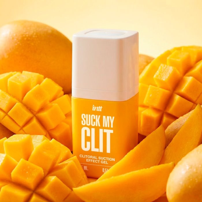 Жидкий вибратор с эффектом вакуумной стимуляции Intt Suck My Clit (Tropical Mango), 15 мл - Изображение 3