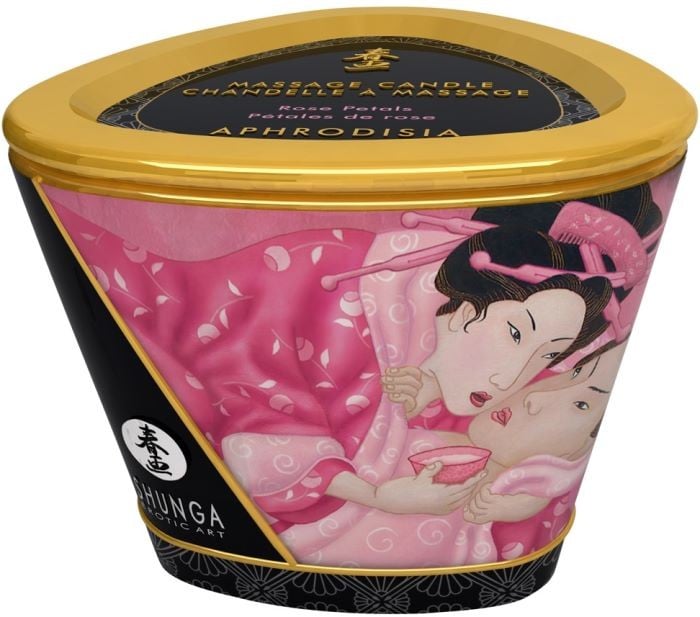 Массажная свеча Shunga Massage Candle Rose Petals, 170 мл - Изображение 3