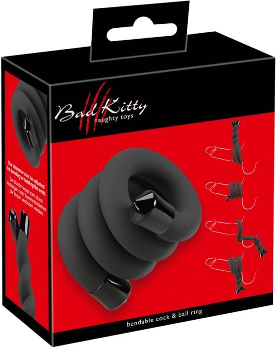 Гнучке кільце для пеніса і мошонки Bad Kitty Bendable Cock & Ball Ring - Зображення 8