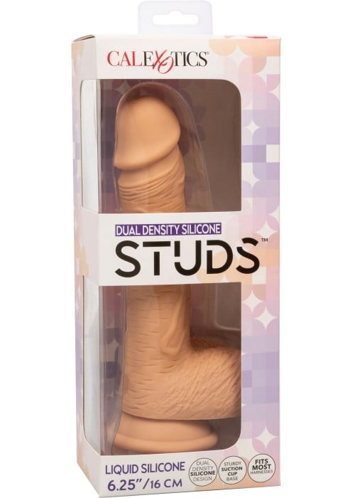 Фалоімітатор CalExotics Dual Density Silicone Studs 16 см (Flesh) - Зображення 10