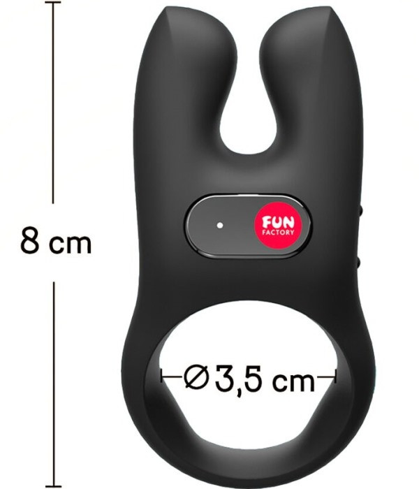 Ерекційне кільце з вібро Fun Factory Nos (Black) - Зображення 6