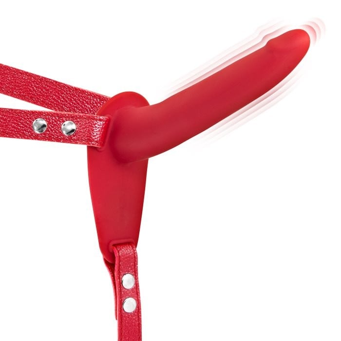 Страпон с вибро Fetish Tentation Vibrating Strap-On (Red)