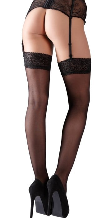 Панчохи Cottelli Legwear Suspender Stockings (Black) - Зображення 3