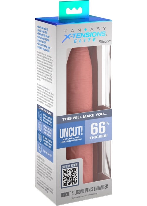 Насадка на пеніс Fantasy X-tensions Elite Silicone Uncut Light від Pipedream - Зображення 2