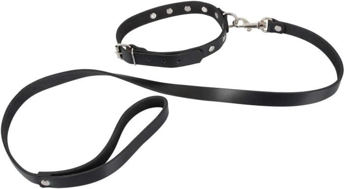 Шкіряний нашийник із повідцем Zado Fetish Line Thin Collar