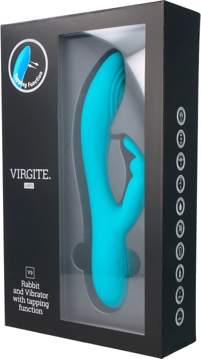 Вібратор кролик з пульсацією Virgite V9 (Blue) - Зображення 7