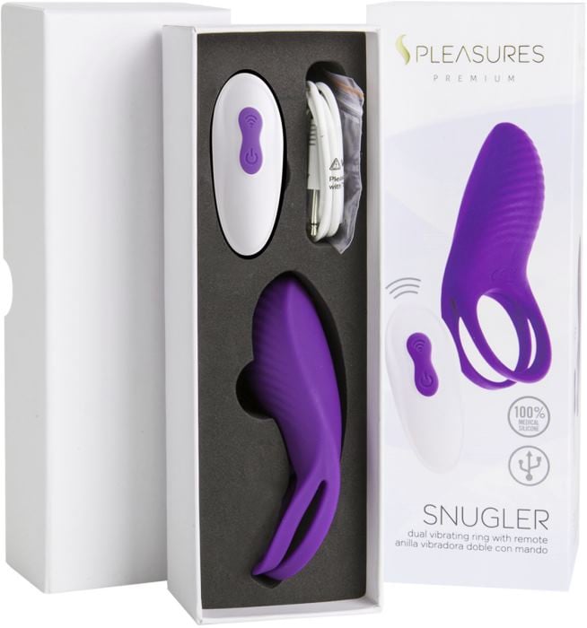 Эрекционное кольцо с вибрацией S Pleasures Snugler (Purple) - Изображение 4