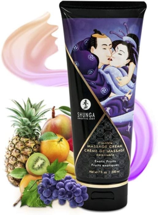 Массажный крем со вкусом экзотических фруктов Shunga Kissable Massage Cream, 200 мл - Изображение 2